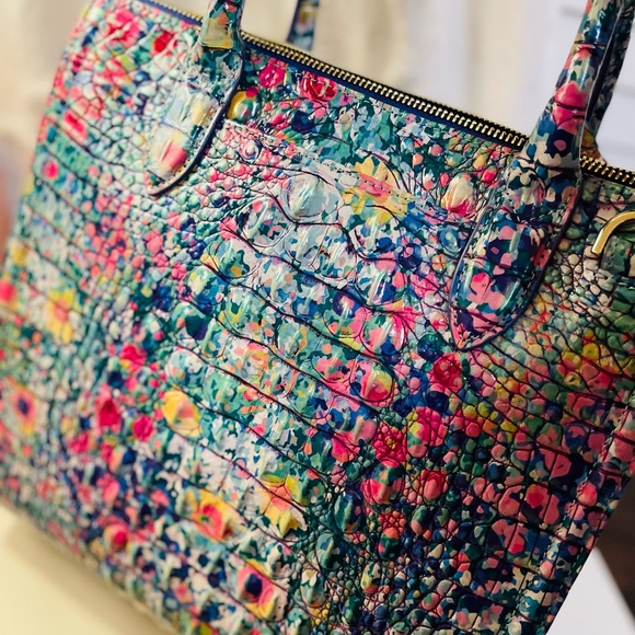 Brahmin Pink and Green Floral Clutch - Picture 8 of 13